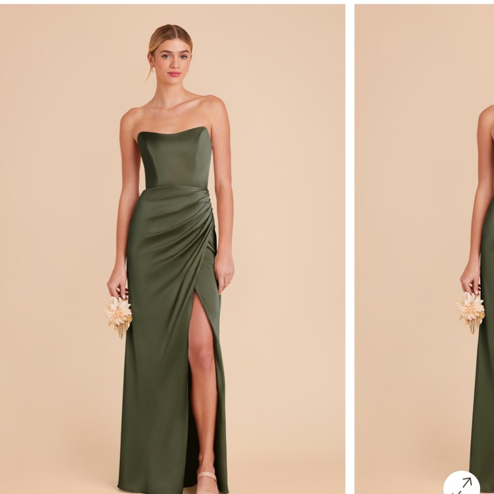 Elegant Strapless Green Evening Gown